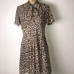 WD NY leopard dress with pussy bow!!
